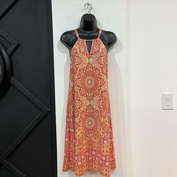 Haani Dresses & Skirts - Haani Halter Boho Orange Pattern Dress Size Medium Summer Beach